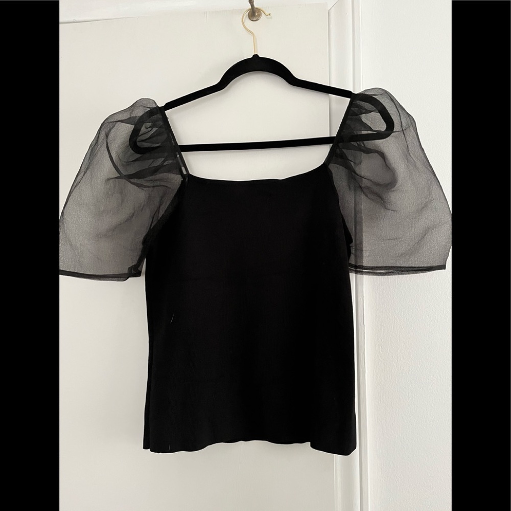Vici dolls Puff Sleeve square neck top Size L